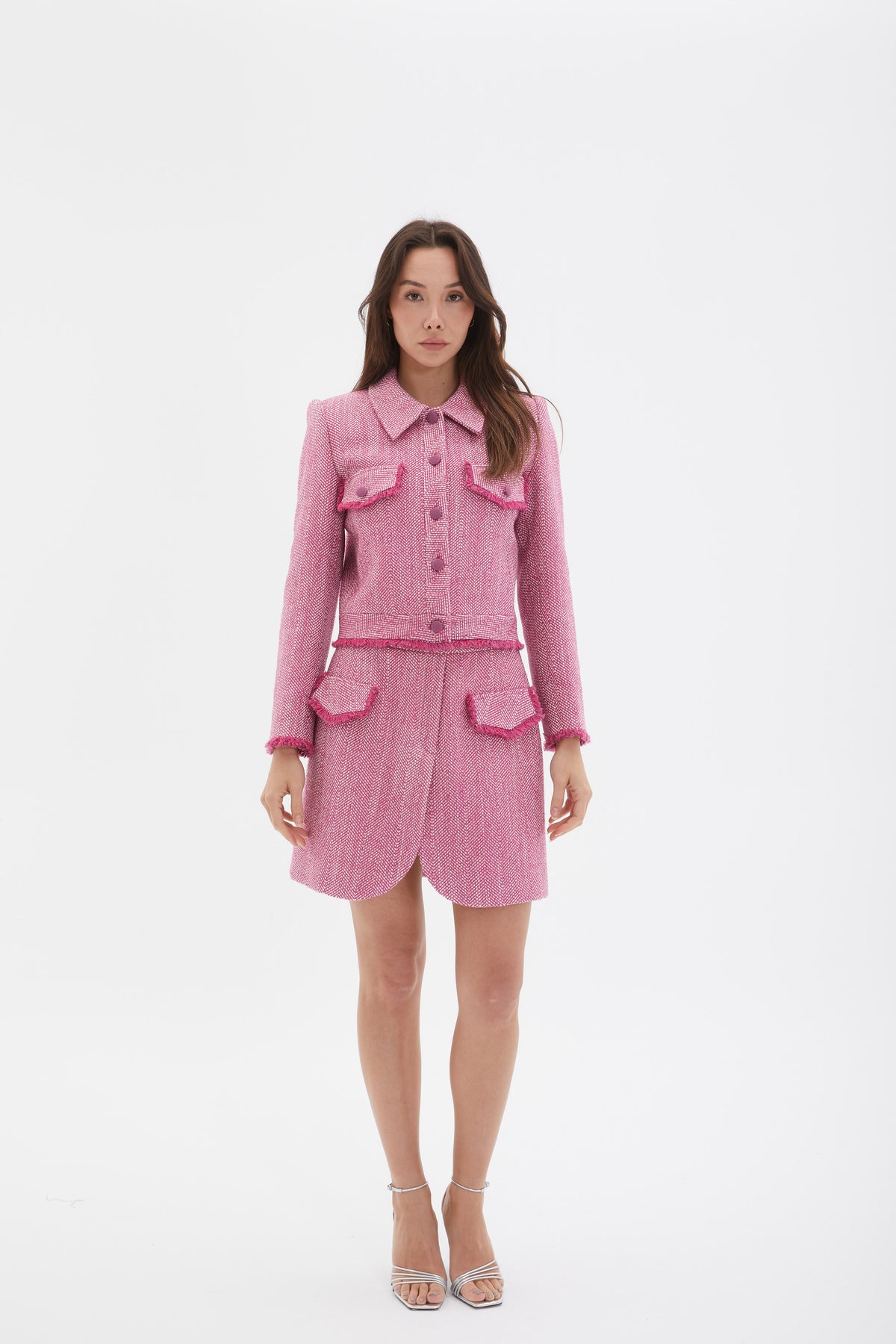 Pembe Dokulu Mini Etek