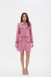 Pembe Dokulu Mini Etek